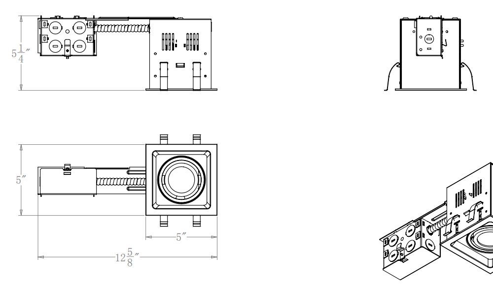1-Lamp COB Remodel LED Multiple Recessed Light - Image 6