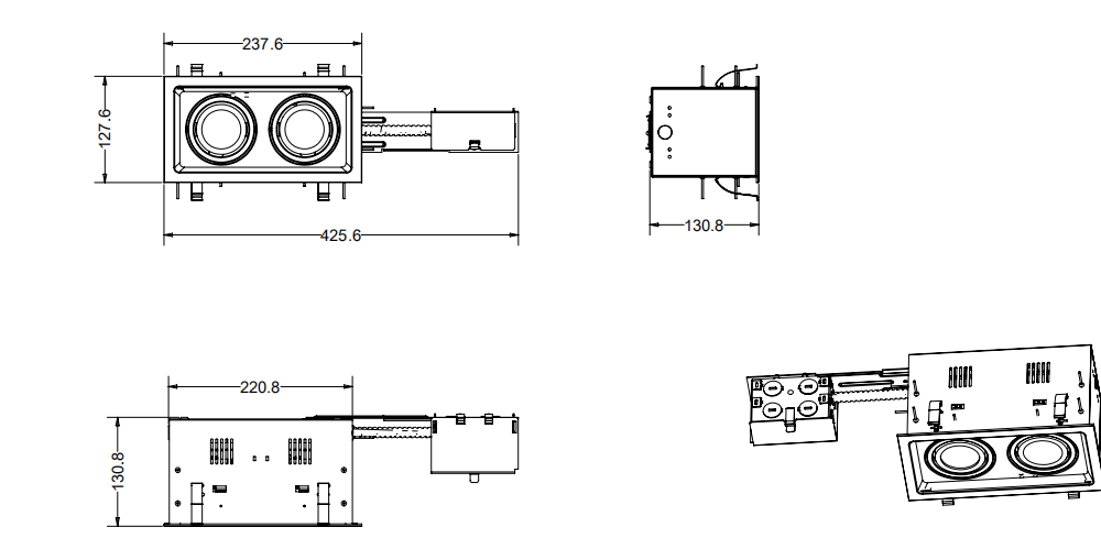 2-Lamp COB Remodel Multiple LED Recessed Light - Image 5