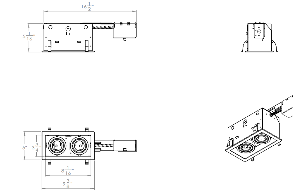 2-Lamp LED GU10 Remodel Multiple Recessed Light - Image 5