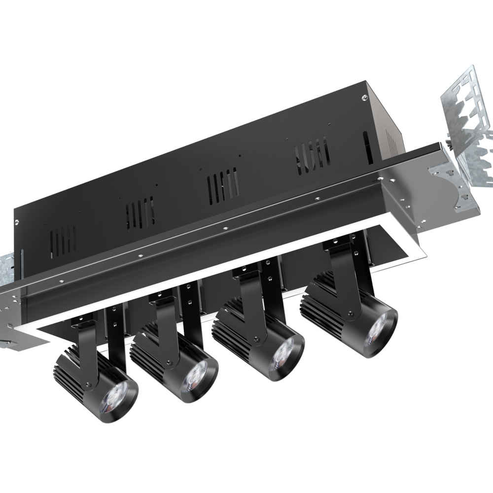 4-Lamp Retractable Multiple Commercial LED Recessed Downlights