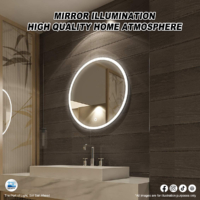 The minimalist design of the mirror lights makes the biggest impact