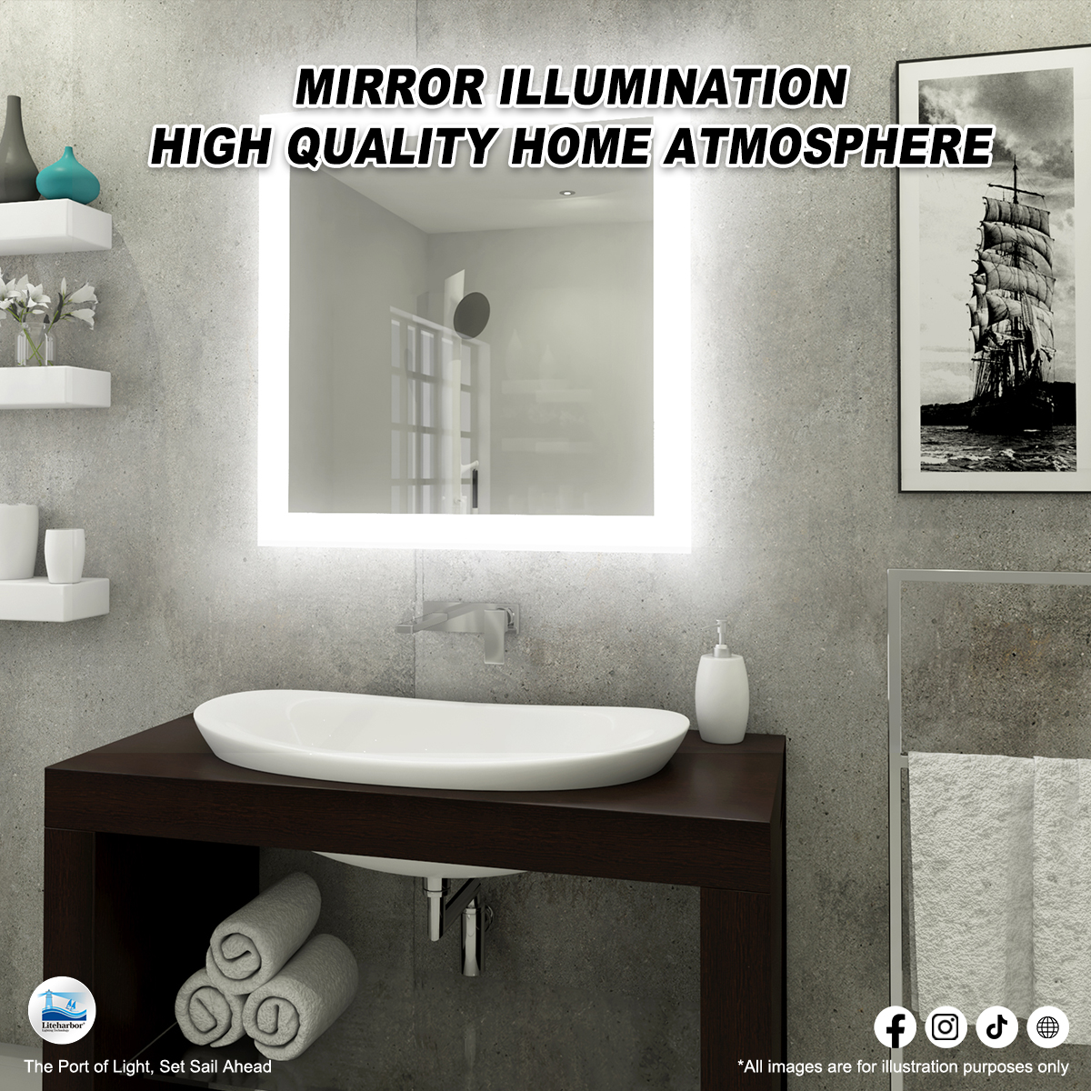 Smart Mirror Lighting, Seamless Living